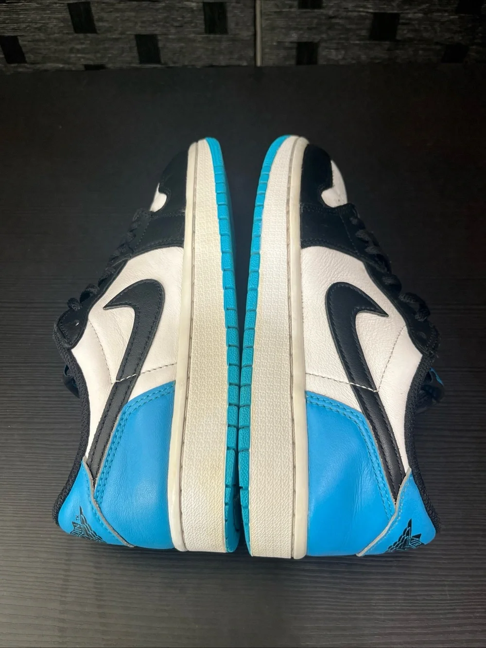Air Jordan 1 Retro Low OG  Sz 7.5  White Blue- Black CZ0775-104. No Inserts/Box